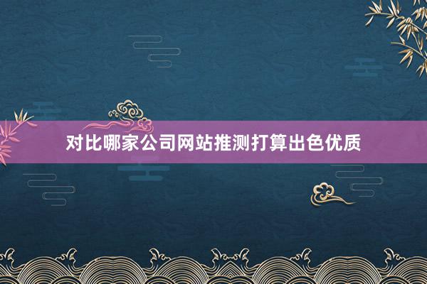 对比哪家公司网站推测打算出色优质